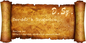 Derdák Szabolcs névjegykártya